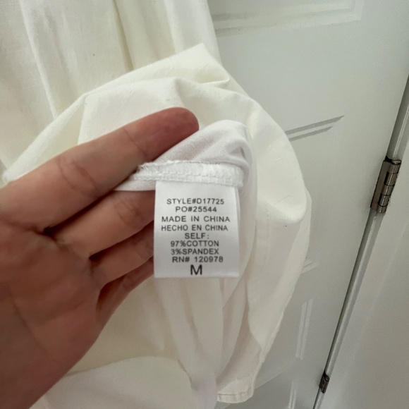 NWOT Entro White Flowy Cotton Dress - Picture 5 of 9